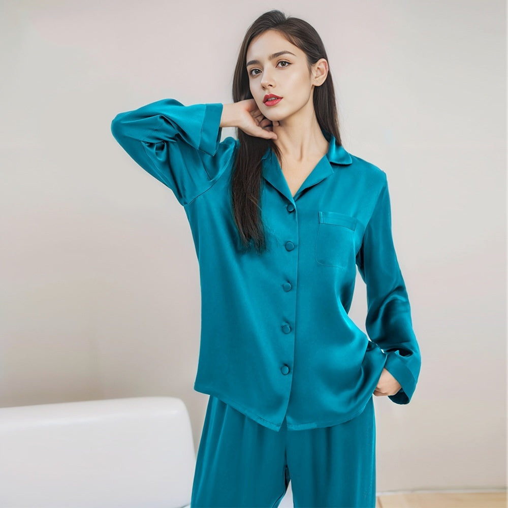 Silk Homewear Spring And Autumn New Long Sleeve Women's Pajama Suit