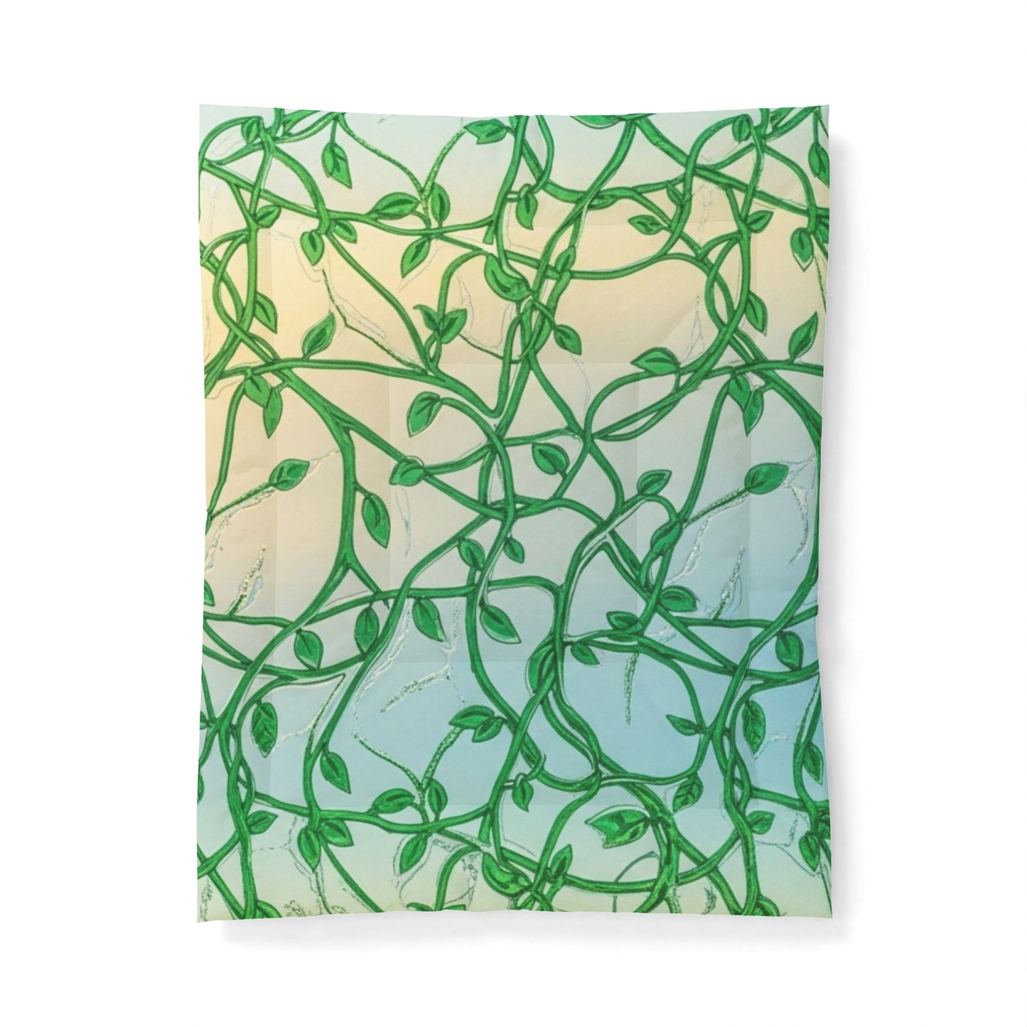 Botanical Vines Cotton Comforter (Green Leafy Pattern)