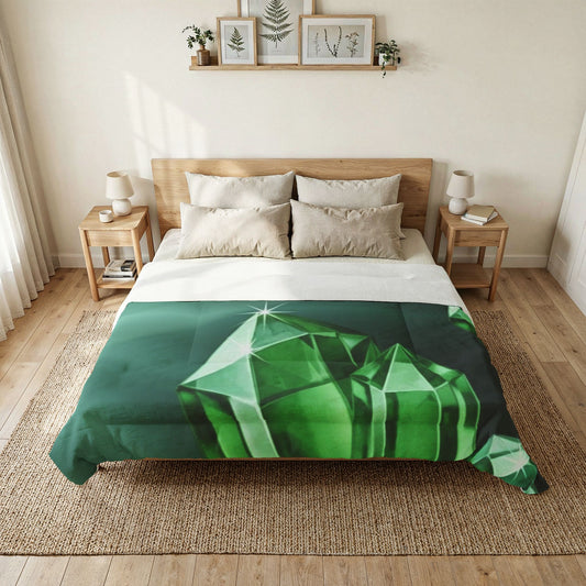 Emerald Crystal Cotton Comforter (Luxe Green Gem)
