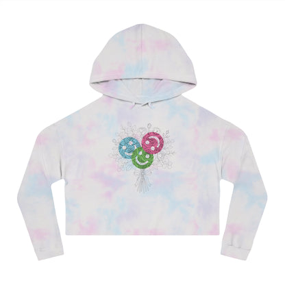 Floral Lollipop Bouquet Graphic Cropped Hoodie