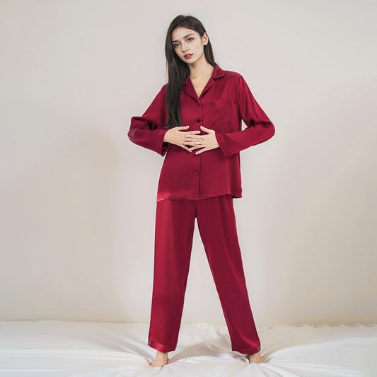 Silk Homewear Spring And Autumn New Long Sleeve Women's Pajama Suit
