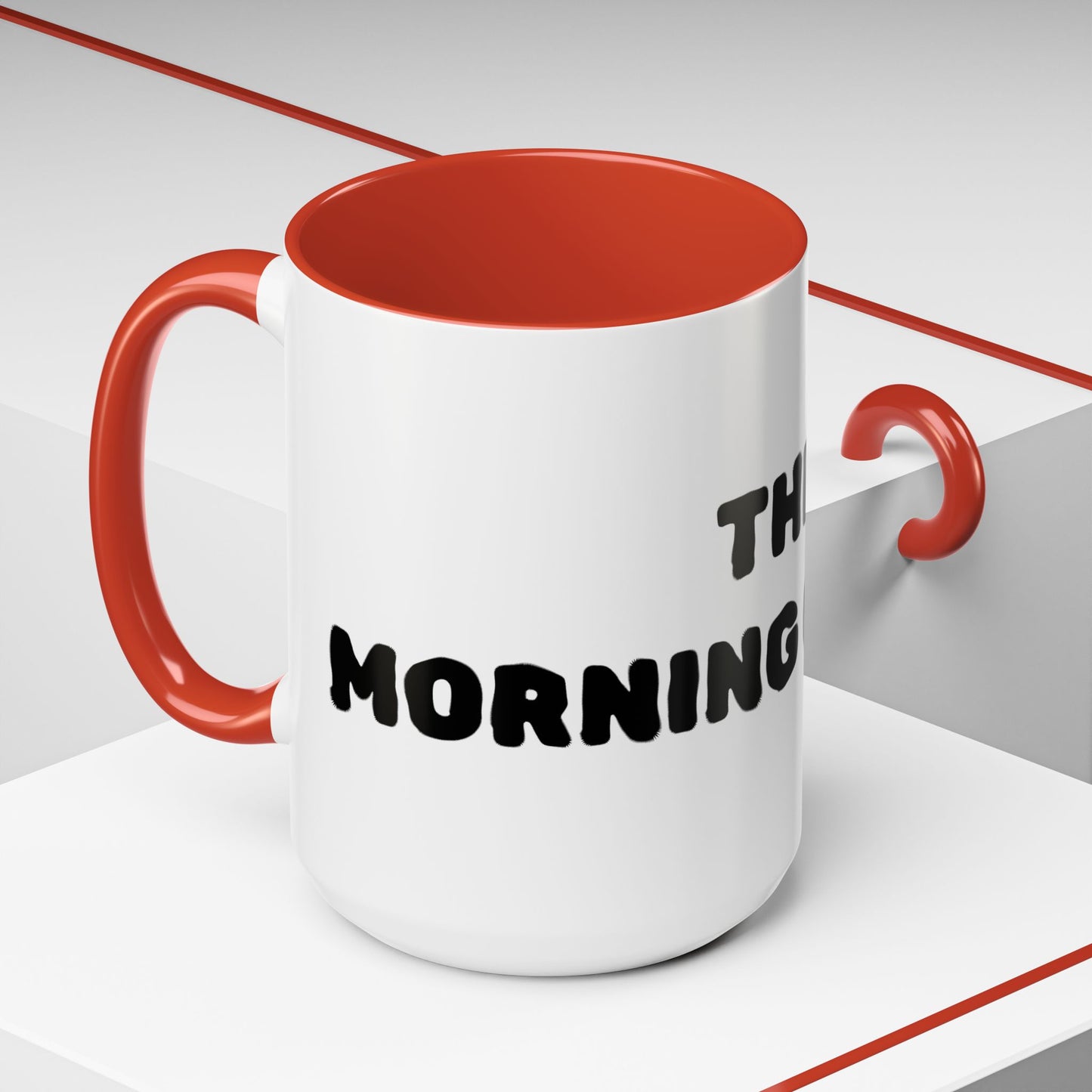 'The Morning Coffee' Black-Trim Ceramic Mug (11/15 oz)