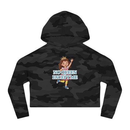 "No Queen Except Me" Cropped Hoodie(Blue)