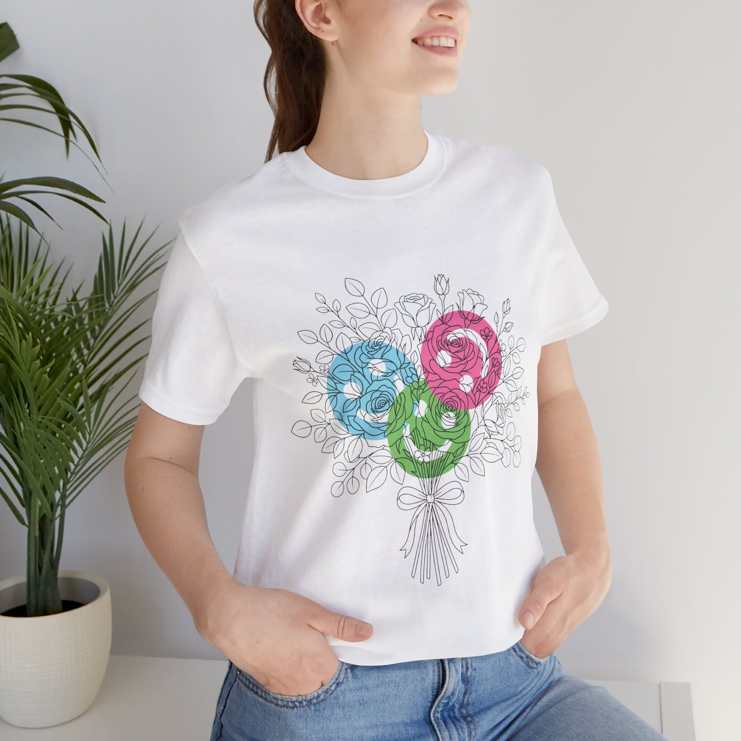 Floral Yarn Bouquet Colorful Knitting Flowers T-Shirt