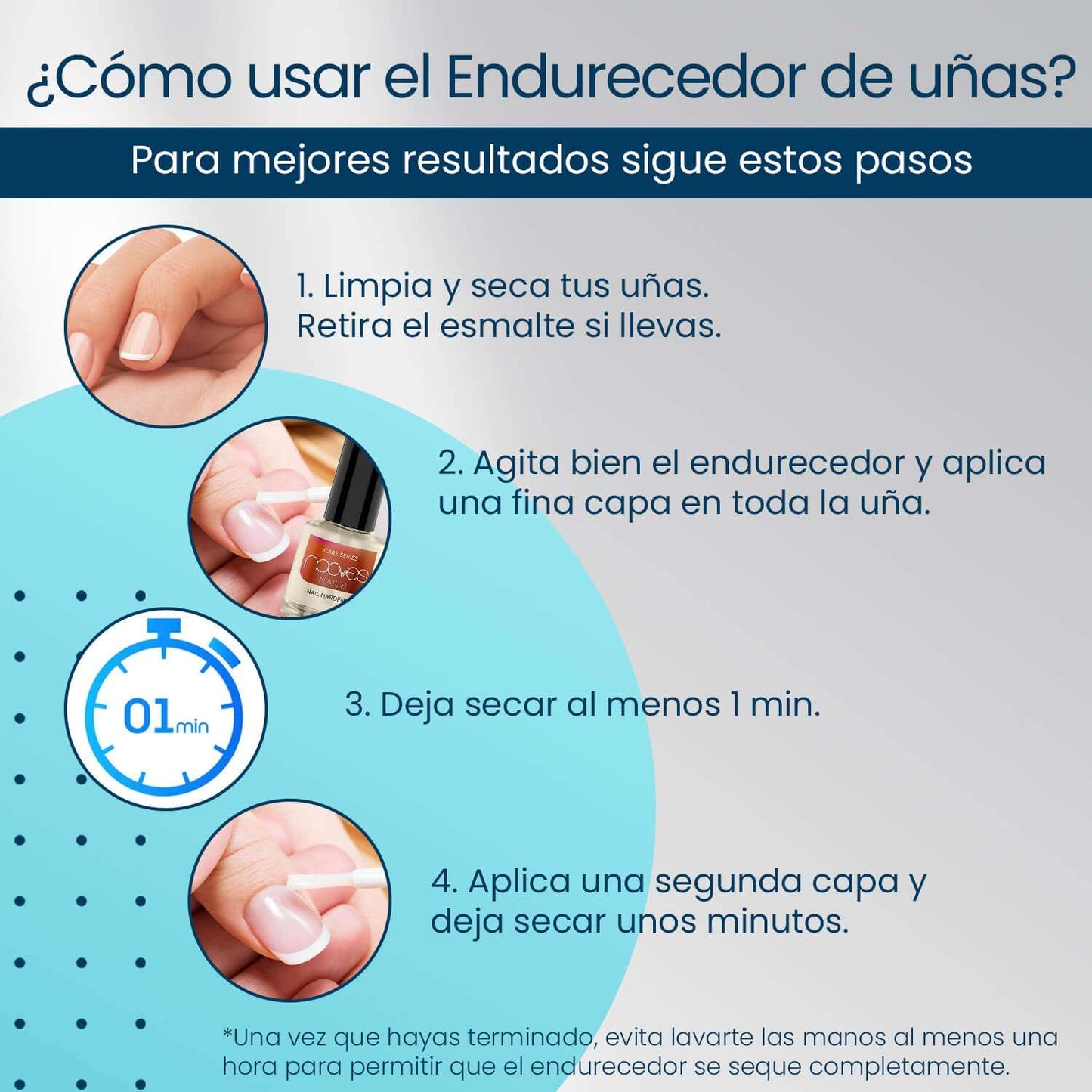 Nail Hardener 15 ml- Endurecedor de uñas - Nooves Nails-3