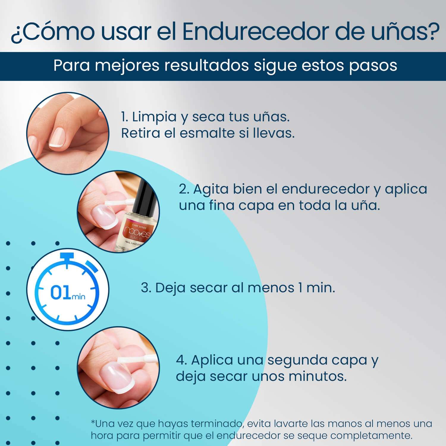 Nail Hardener 15 ml- Endurecedor de uñas - Nooves Nails-3