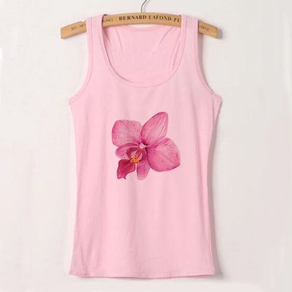 Summer Aesthetic Flower Print Simple T-shirts