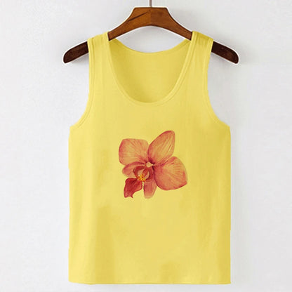 Summer Aesthetic Flower Print Simple T-shirts