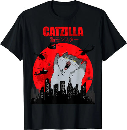 Oversize Funny Cute Catzilla T-Shirt