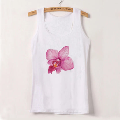 Summer Aesthetic Flower Print Simple T-shirts