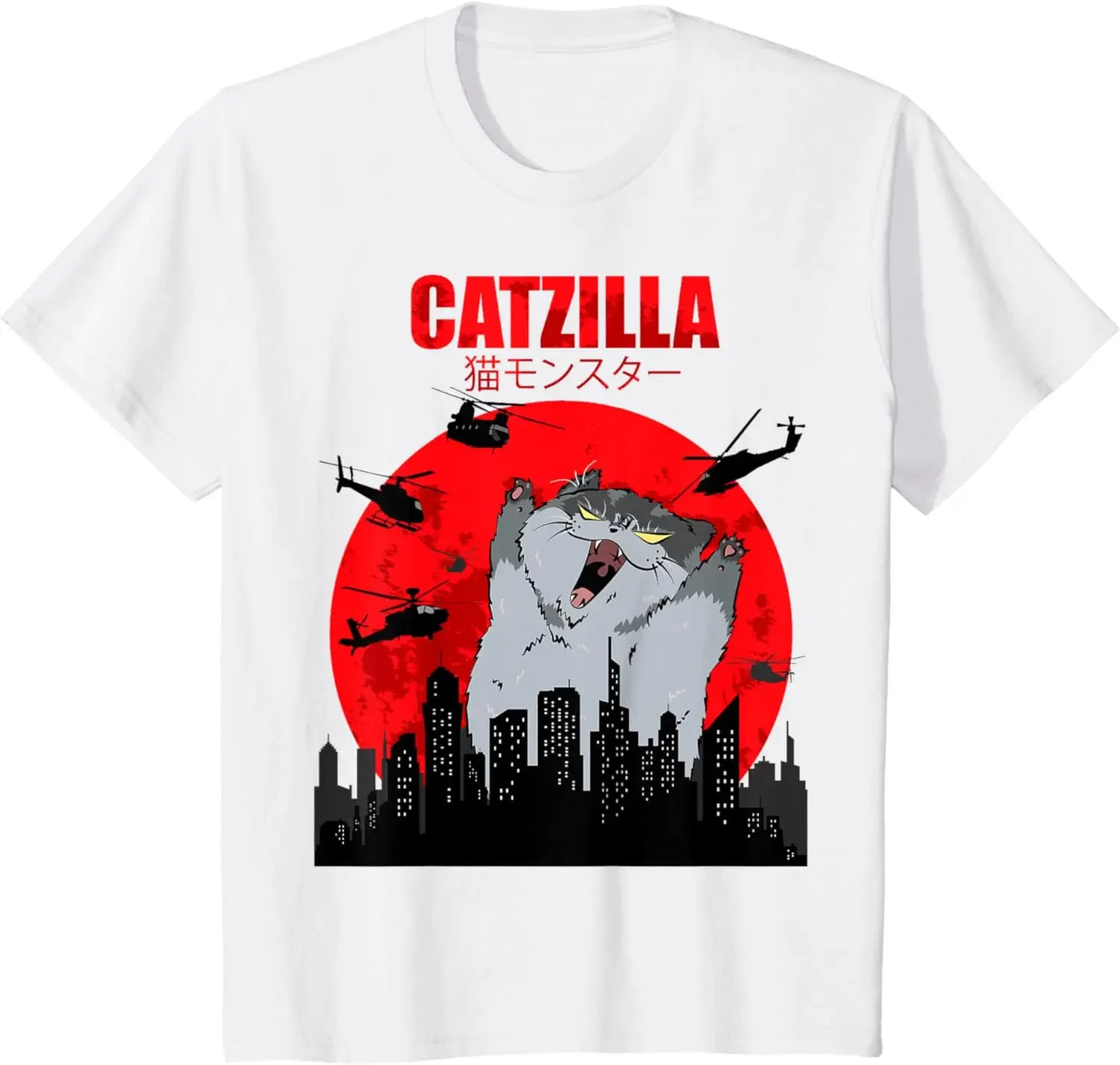Oversize Funny Cute Catzilla T-Shirt