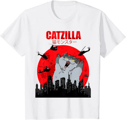 Oversize Funny Cute Catzilla T-Shirt