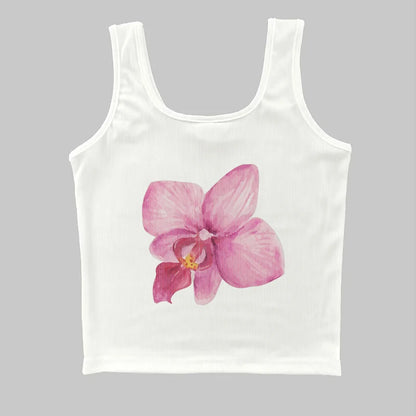 Summer Aesthetic Flower Print Simple T-shirts