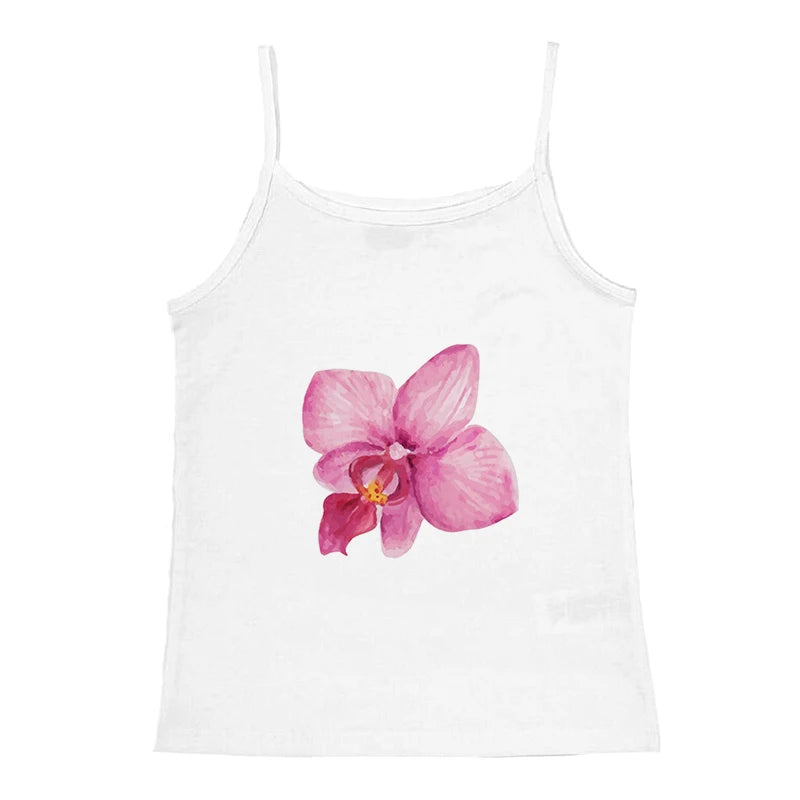 Summer Aesthetic Flower Print Simple T-shirts
