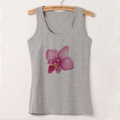 Summer Aesthetic Flower Print Simple T-shirts