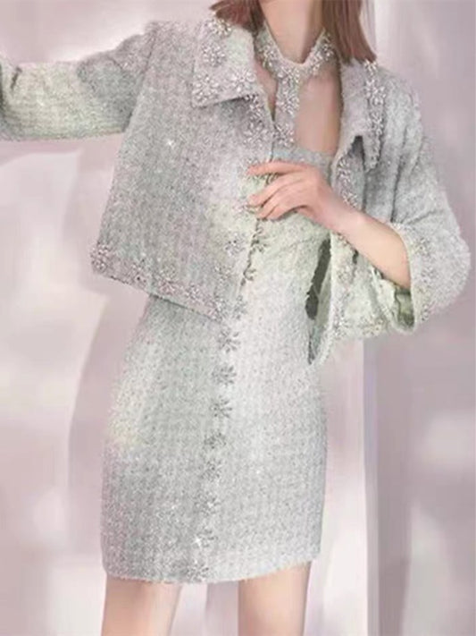 Ladies Temperament Tube Top Skirt Dress Fashion Suit