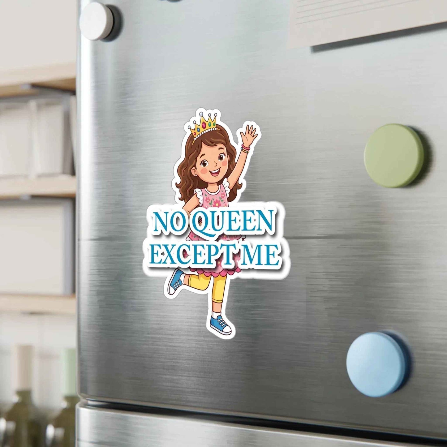 "No Queen Except Me" Girl Crown Sticker(Blue) - THIRAPNS LLC