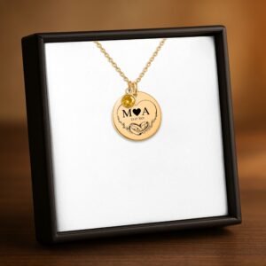 Coin Necklace with Birthstone