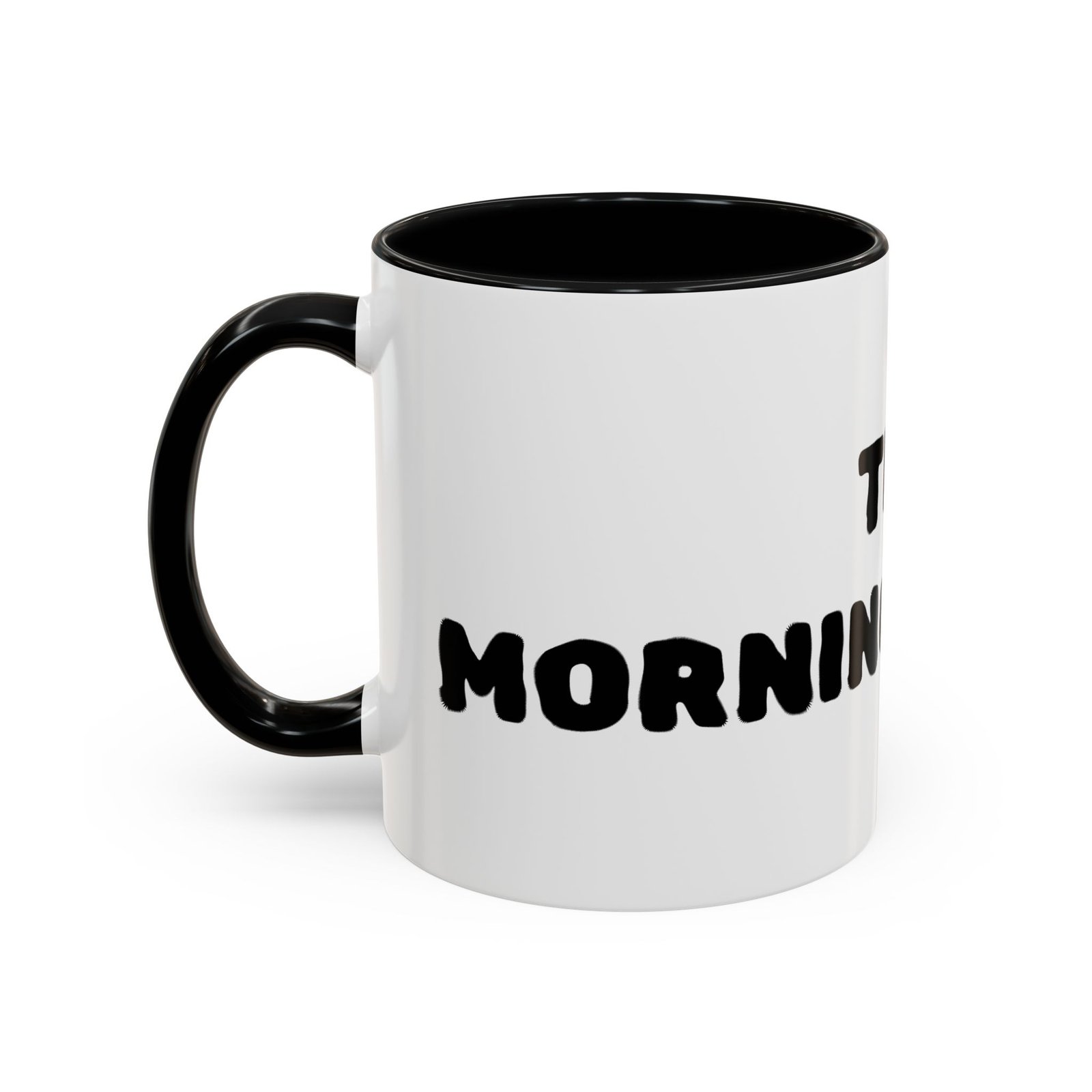 'The Morning Coffee' Black-Trim Ceramic Mug (11/15 oz)