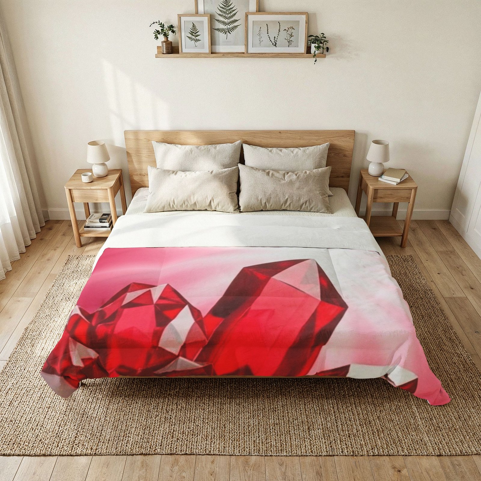 Red Crystal Heart Cotton Comforter