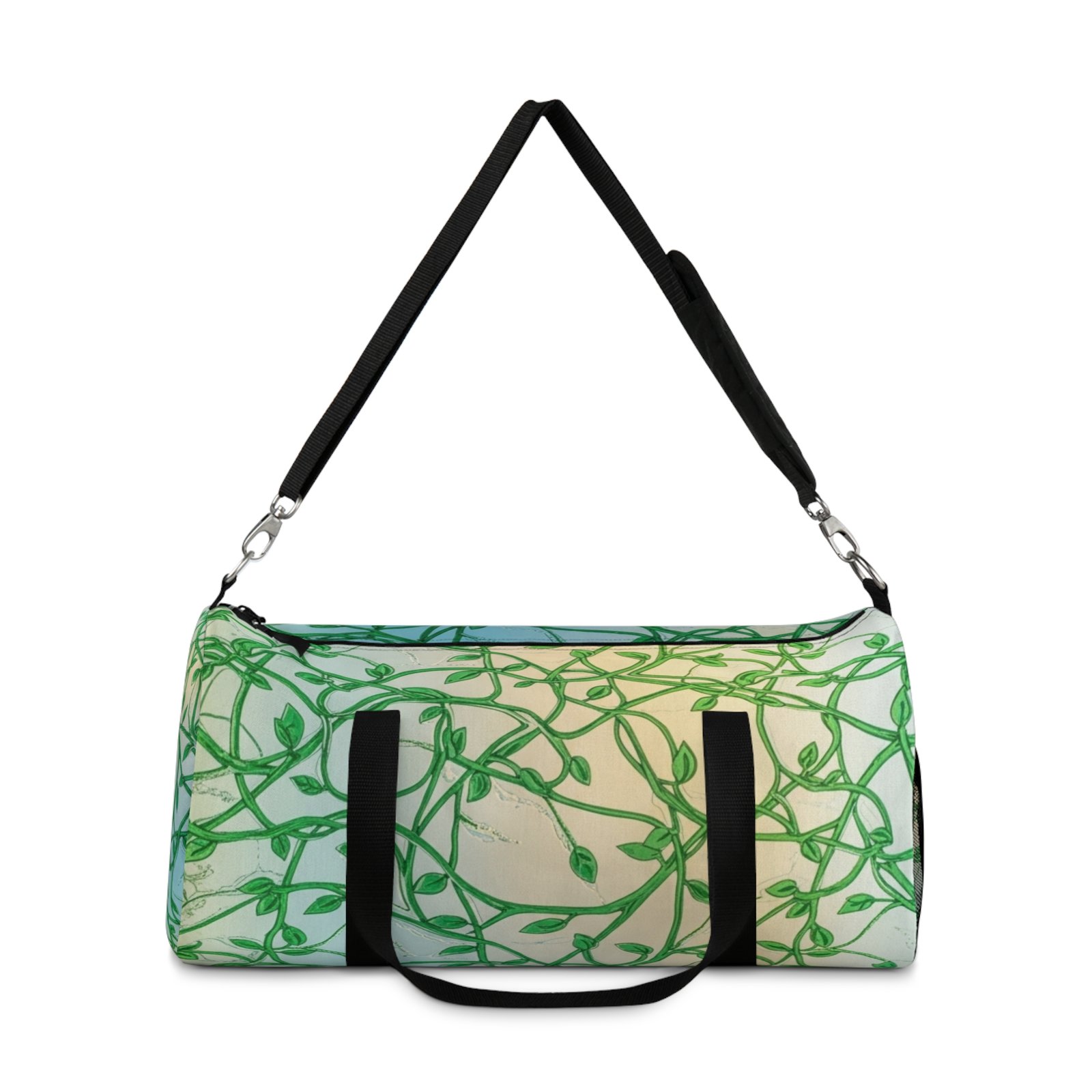 Green Vines Pattern Duffel Bag — Botanical Travel & Gym Tote