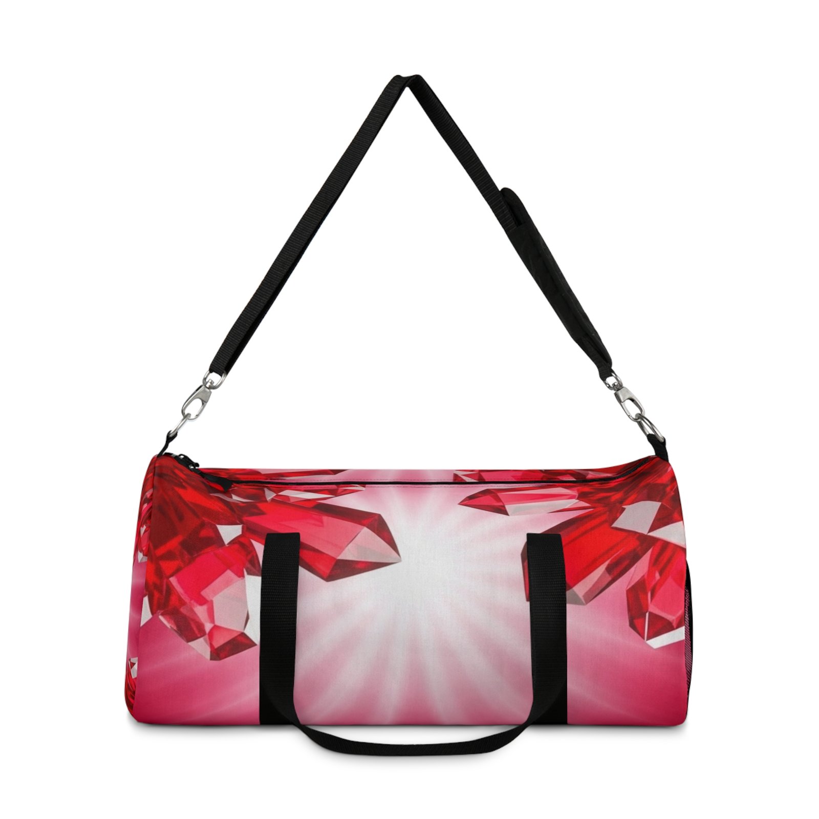 Red Gem Pattern Duffel Bag — Sparkling Heart Travel Gym Bag