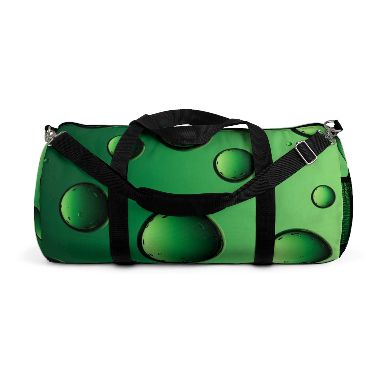 Green Bubble Pattern Duffel Bag — Water Droplet Travel Gym Bag