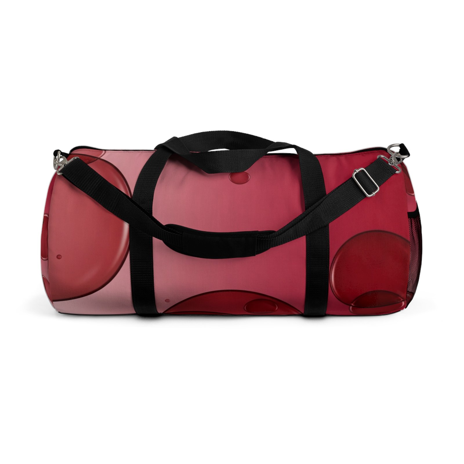 Red Bubble Pattern Duffel Bag — Stylish Travel & Gym Tote