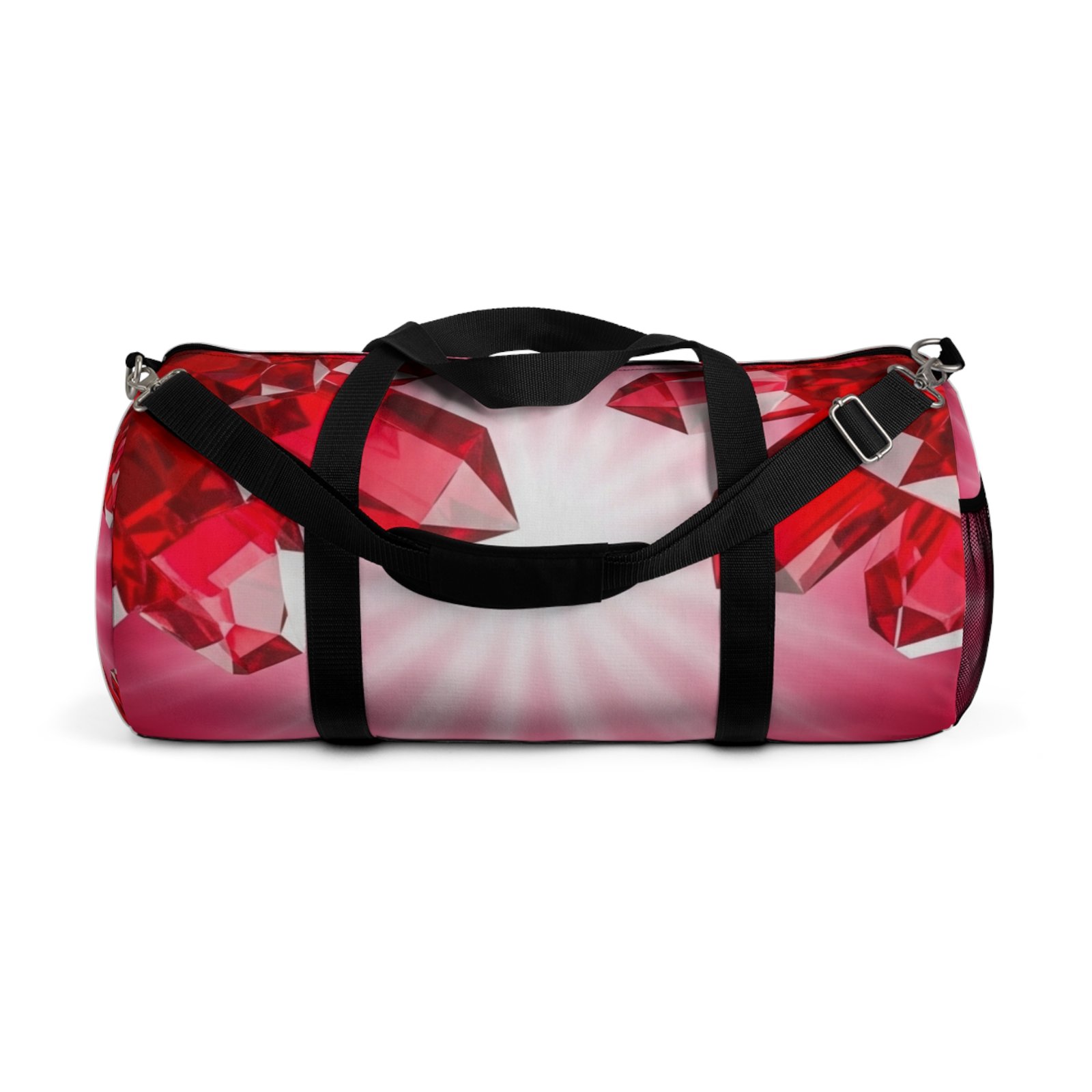 Red Gem Pattern Duffel Bag — Sparkling Heart Travel Gym Bag
