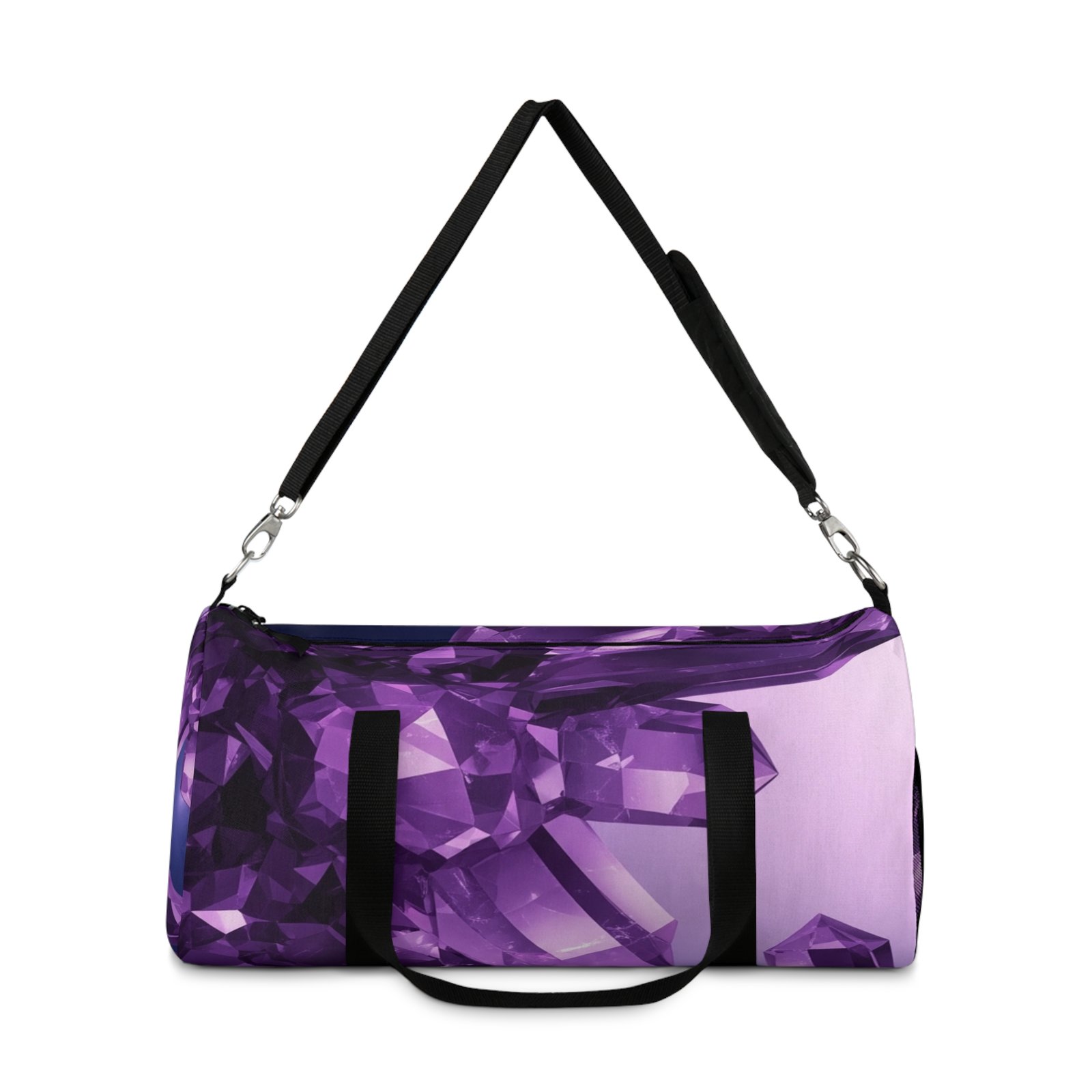 Purple Crystal Pattern Duffel Bag — Gemstone Gym & Travel Weekender